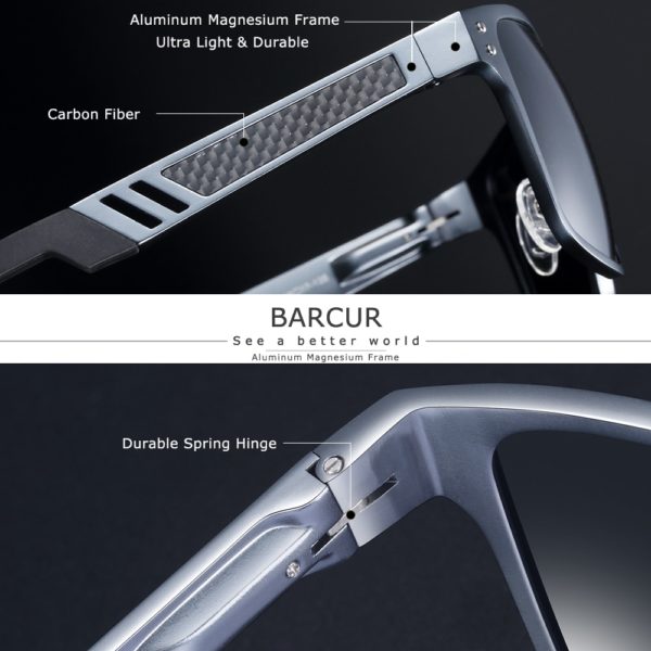 BARCUR Aluminium Magnesium Sunglasses For Men - Image 3