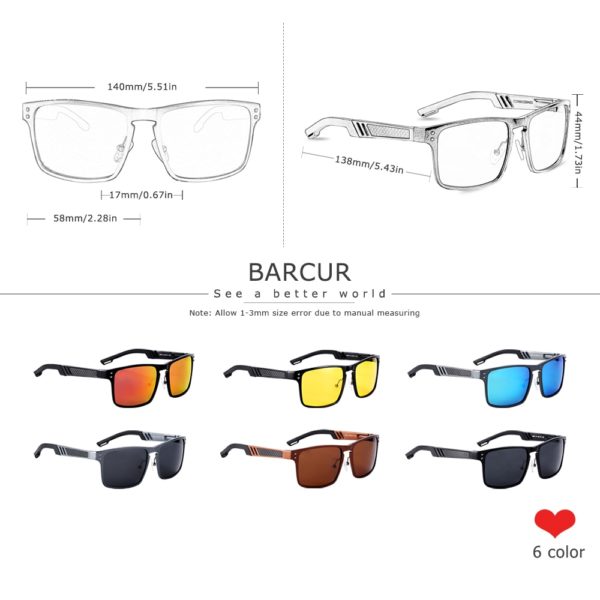 BARCUR Aluminium Magnesium Sunglasses For Men - Image 4