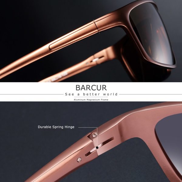 BARCUR Aluminum Polarized Sunglasses For Men - Image 3