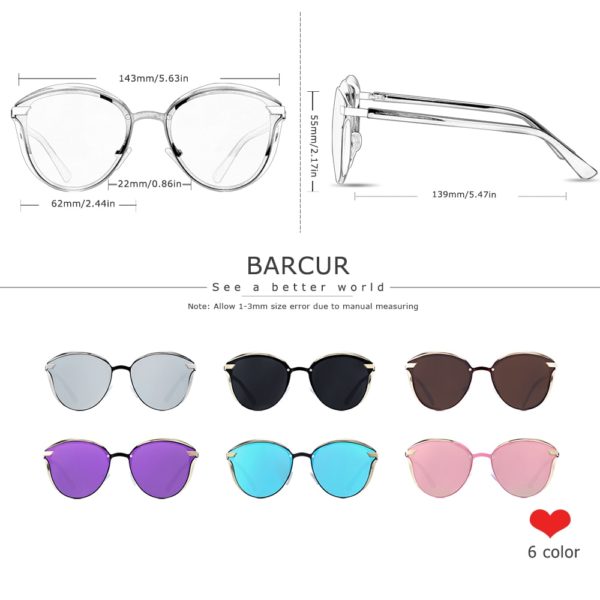 BARCUR Fashion Polarized Sunglasses Women - Image 4