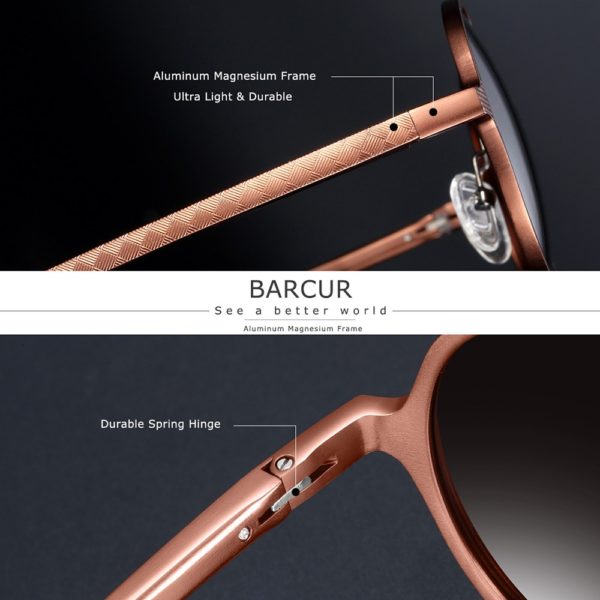 BARCUR Vintage Round Sunglasses For Men And Women - Image 2