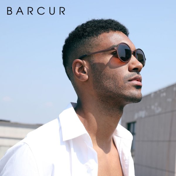 BARCUR Vintage Round Sunglasses For Men And Women - Image 4