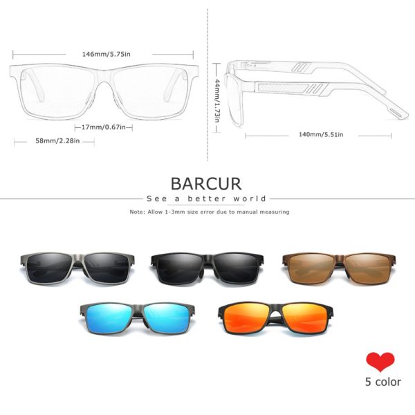 BARCUR Aluminum Magnesium Sunglasses For Men - Image 2