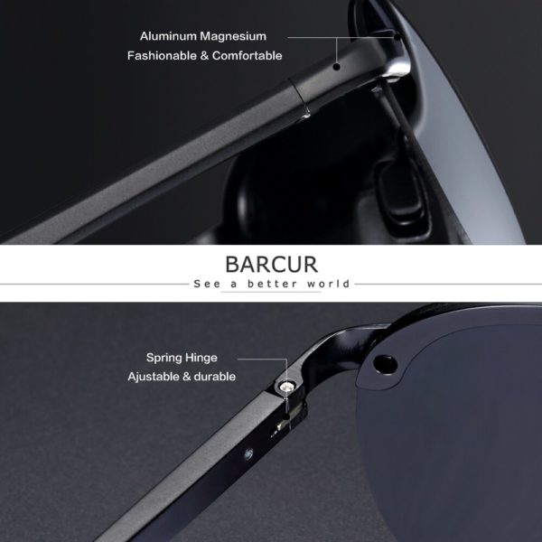 BARCUR Polarized  Aluminum Sunglasses For Men - Image 2