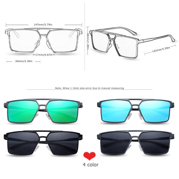 Aluminium Square Sunglasses For Men - Image 3