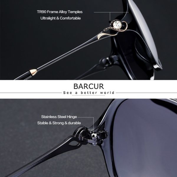 BARCUR Round Polarized Sunglasses For Women - Image 2