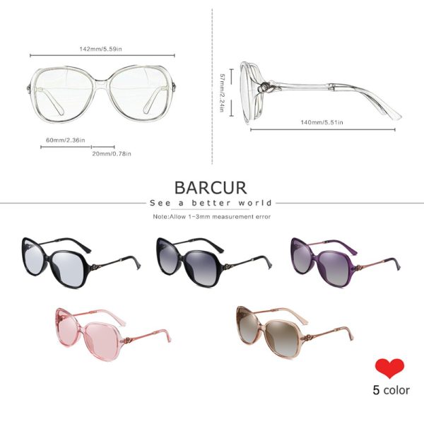 BARCUR Round Polarized Sunglasses For Women - Image 3