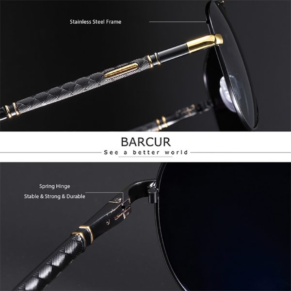 BARCUR Pilot Style Sunglasses For Men - Image 2