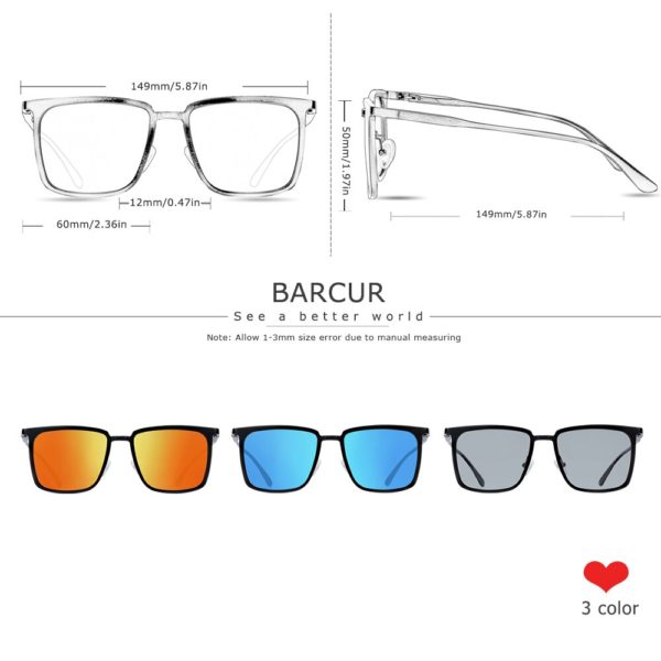 BARCUR Aluminium Magnesium Sunglasses For Men - Image 4