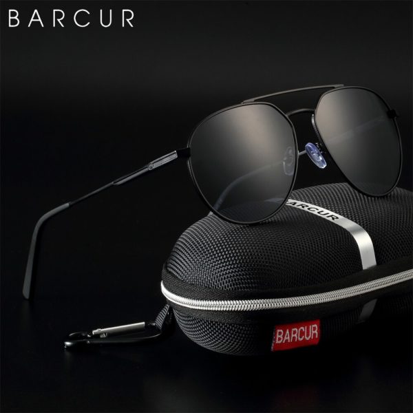 BARCUR Round Polarized Sunglasses  Pilot Style For Men - Image 2