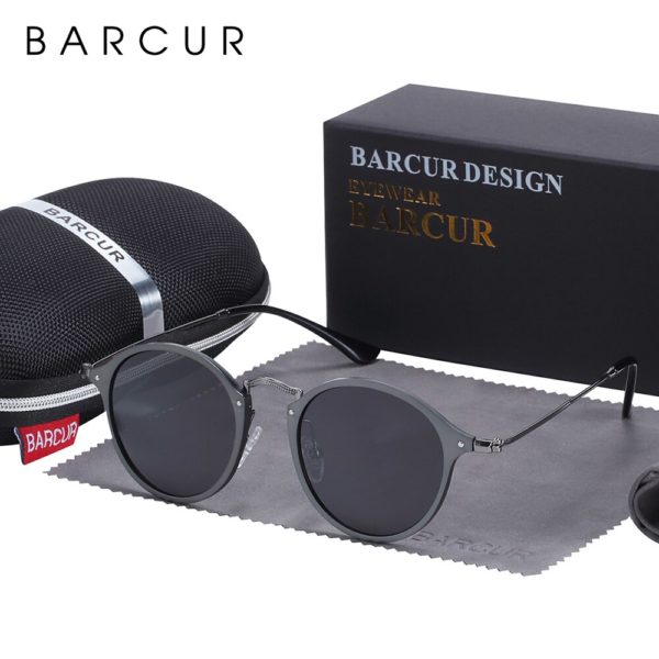 BARCUR Round Steampunk  Polarized Sunglasses For Women - Image 2