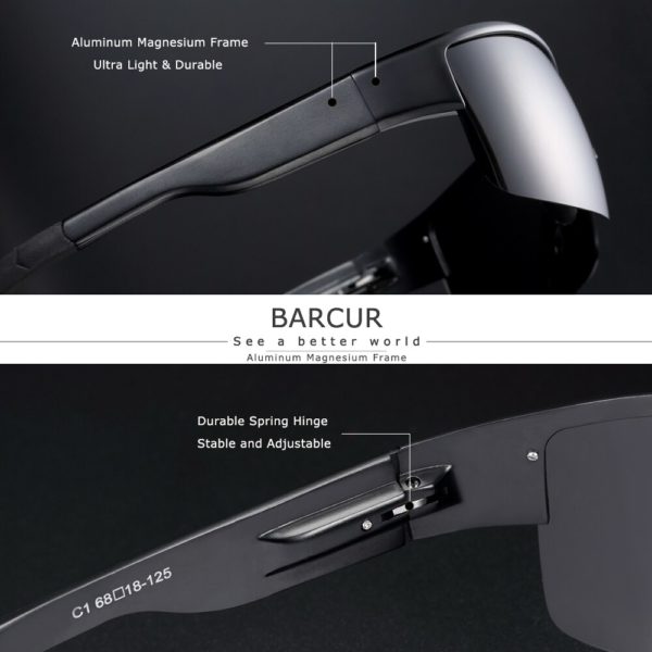 BARCUR Polarized Aluminium Magnesium Sunglasses For Men - Image 2