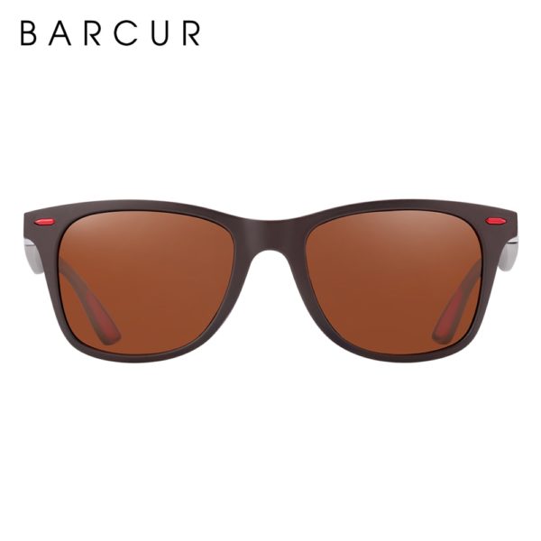 BARCUR Trending TR90 Square Polarized Sunglasses For Men - Image 3