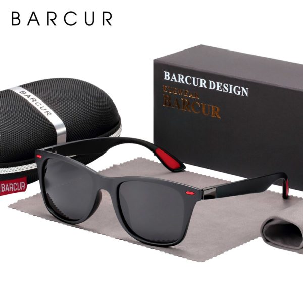 BARCUR Trending TR90 Square Polarized Sunglasses For Men - Image 5