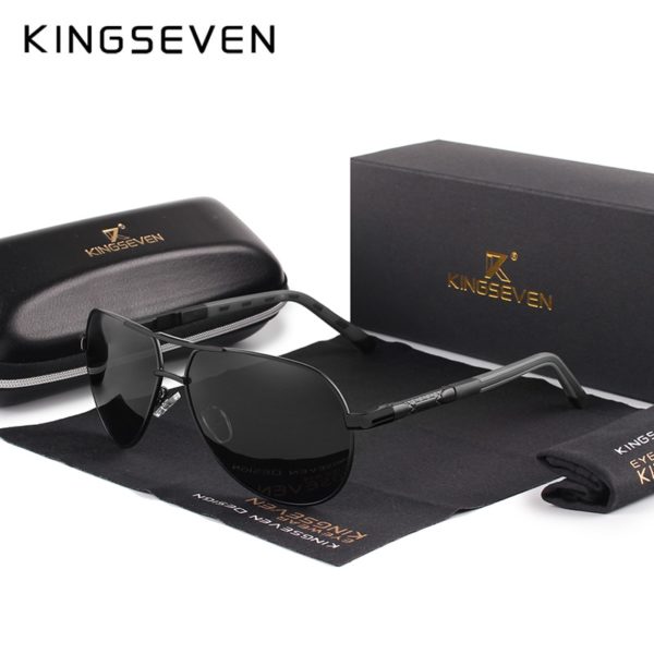 KINGSEVEN Vintage Aluminum Polarized Sunglasses For Men - Image 5